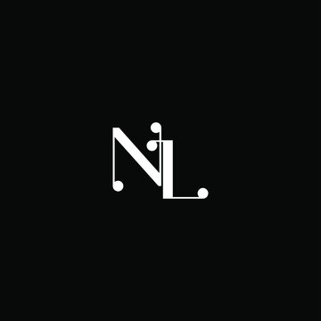 N L letter logo creative design on black color background. nl monogram