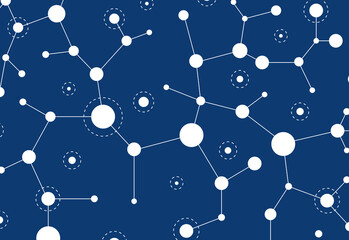 Network abstract connection isolated on blue background. Network technology background with dots and lines. Ai background. Modern abstract concept. Ai vector, network technology