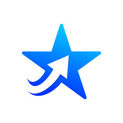 blue star arrow logo concept