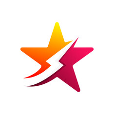 creative thunder star logo concept