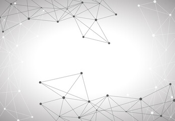 Network abstract connection isolated on gray background. Network technology background with dots and lines. Ai background. Modern abstract concept. Ai vector, network technology