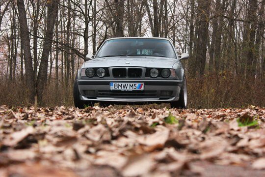Chernigov, Ukraine - November 8, 2017: BMW in the autumn park