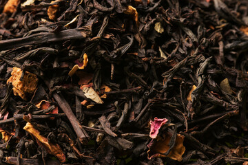 Texture macro tea finely chopped