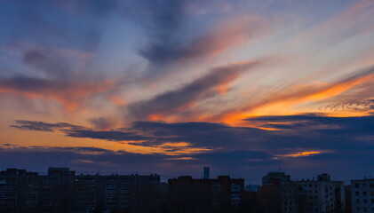 Fototapeta premium Sunset over city