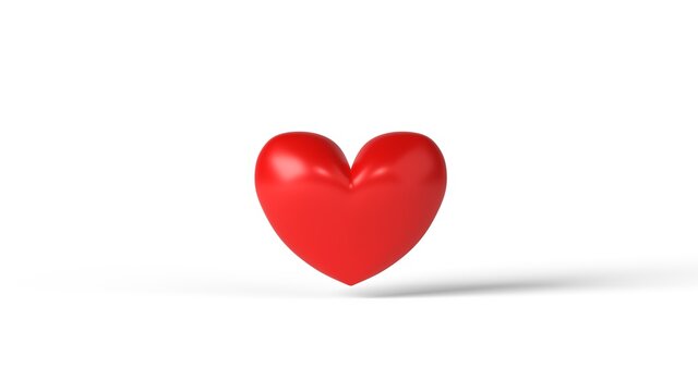 3D render of a white background with a red heart