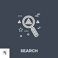 Search icon vector. Flat icon isolated on the black background. Editable EPS file. Vector illustration.