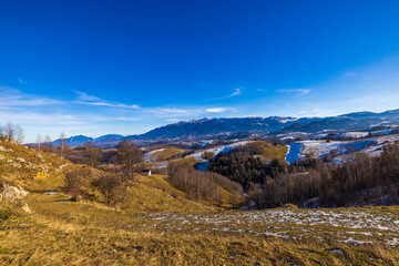 Beautiful mountain landscape in the Carpathian Mountains Romania