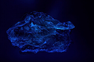 transparent gel on dark blue background