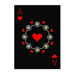 the illustration - playing card - Ace of Hearts.