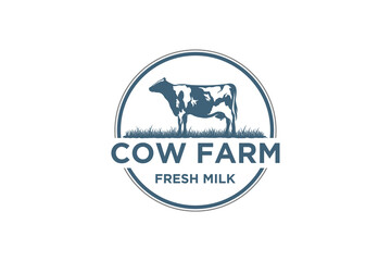 Cow farm logo angus livestock meat shop logo identity, organic cow farm. Animal icon.