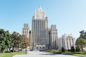 Fototapeta na wymiar The building of the Ministry of Foreign Affairs of Russia