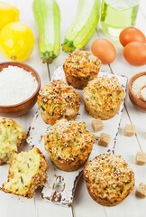 Muffins with zucchini and lemon