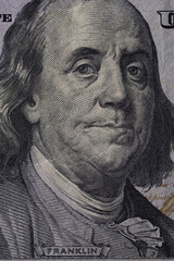 Close up detail on American Dollars banknotes