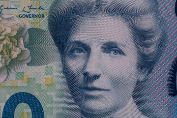Portrait on New Zealand Dollars banknotes
