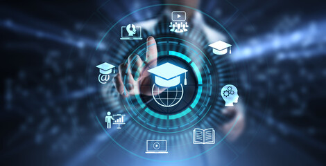 E-learning Online Education Business Internet concept on screen.