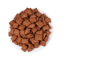 dry breakfast pillows with stuffing on a white background