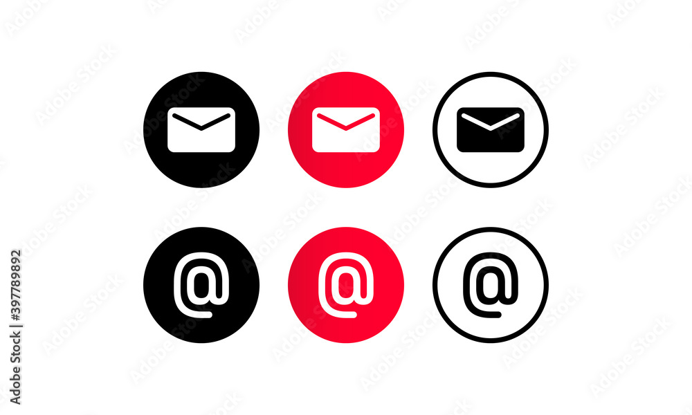 Poster message icon set. email button. mail icon. vector eps 10. isolated on white background