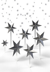 Obraz premium Abstract geometrical christmas star on white isolatej background.