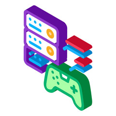 game main menu icon vector. isometric game main menu sign. color isolated symbol illustration