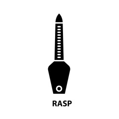 rasp icon, black vector sign with editable strokes, concept illustration