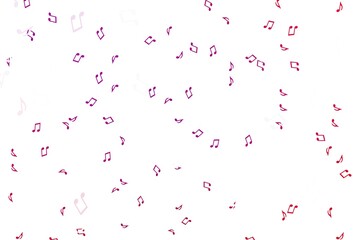 Fototapeta na wymiar Light Purple, Pink vector pattern with music elements.