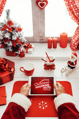 Santa connecting with a tablet