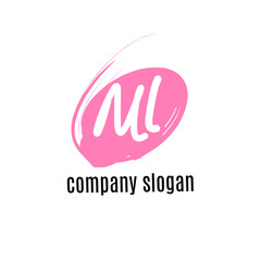 ML handwritten logo for identity