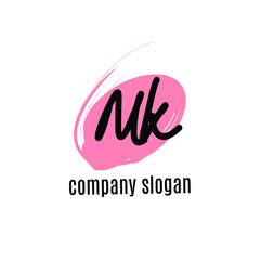 MK handwritten logo for identity