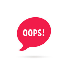 red oops logo isolated on white