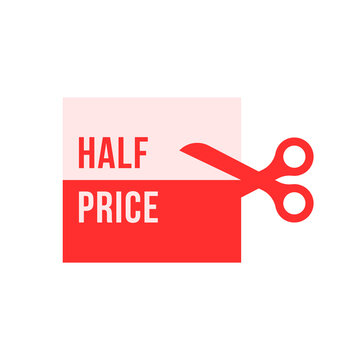 simple red scissors like half price