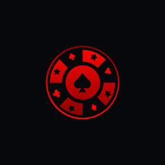 Casino chip Poker logo vector symbol icon design template