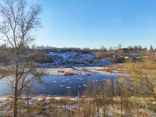 River Tverza Torhzok in winter