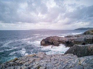 Dramatic sky above the coastline at Dawros in County Donegal - Ireland