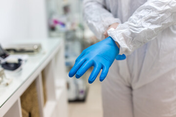 Medicine Person Is Protect With Gloves During An Epidemic Time