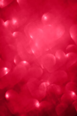 Valentines Day romantic heart shape blurred bokeh lights
