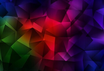 Dark Green, Red vector abstract mosaic background.