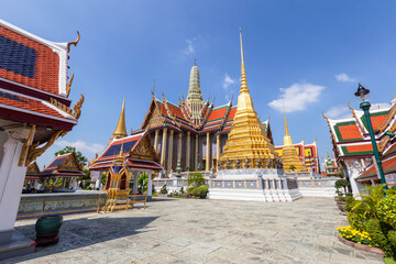 Temple of the Emerald Buddha or Wat Phra Kaew temple, Bangkok, Thailand