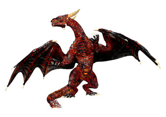 Fototapeta premium 3D Rendering Fairy Tale Dragon on White