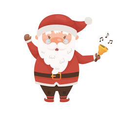 Cute cartoon Santa Claus character. Vector illustration.