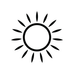 Sun vector icon. Sun illustration on white background. editable colors