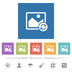 Refresh image flat white icons in square backgrounds