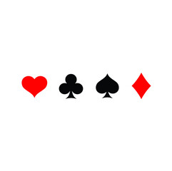 Playing card suit vector icon set