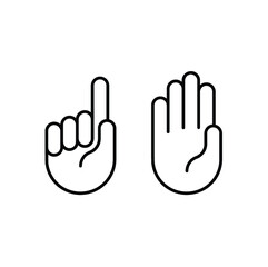 Vector hands icon set