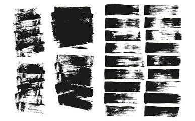 Flat Sponge Thin Artist Brush Short Background & Straight Lines Mix High Detail Abstract Vector Background Mix Set 