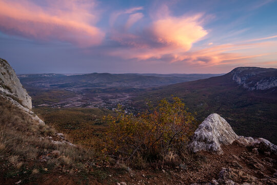 View of the Belbek river valley in Crimea