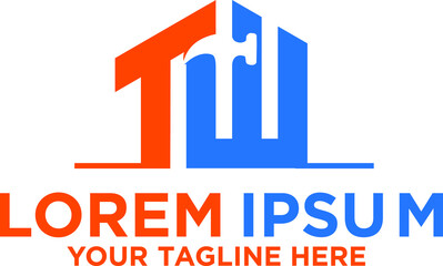 Fototapeta premium Letter TW, Development Building logo 