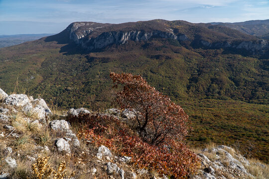 View of the Boyka mountain range in Crimea