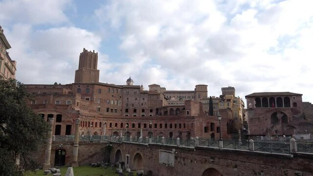 Detail of Trajan's forum, the last of the Imperial fora to be constructed in ancient Rome. This forum was built by the emperor Trajan thanks to the spoils of war from the conquest of Dacia.