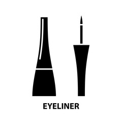 eyeliner symbol icon, black vector sign with editable strokes, concept illustration