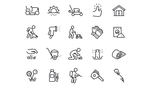  Lawn Care Icons Vector Design